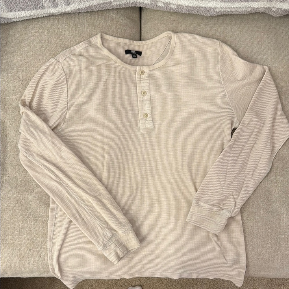 Men's Cream Henley Shirt